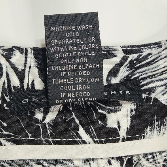 Grace Elements Skirt Women 6 A Line Linen Blend White Black Jungle Print Giraffe - Picture 12 of 15